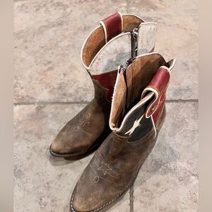 Stylish Brown and Red Ankle Boots